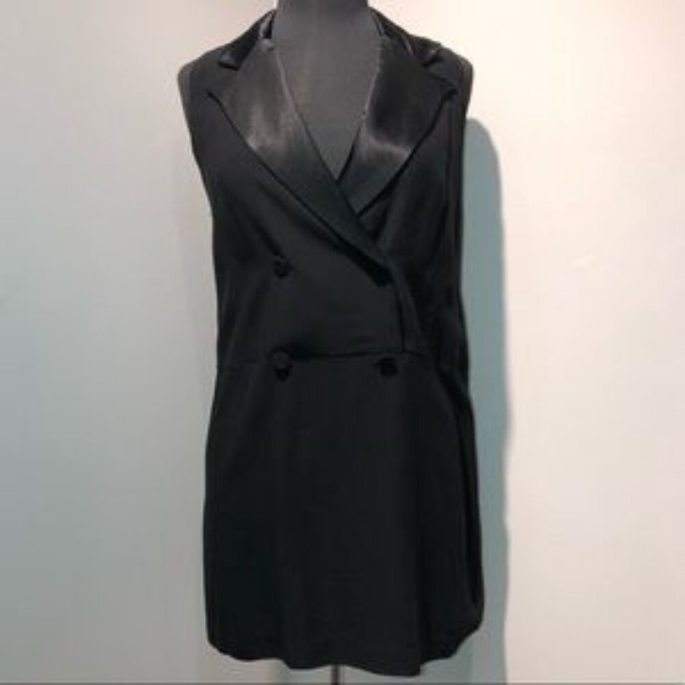 Sleeveless Black Tuxedo Dress